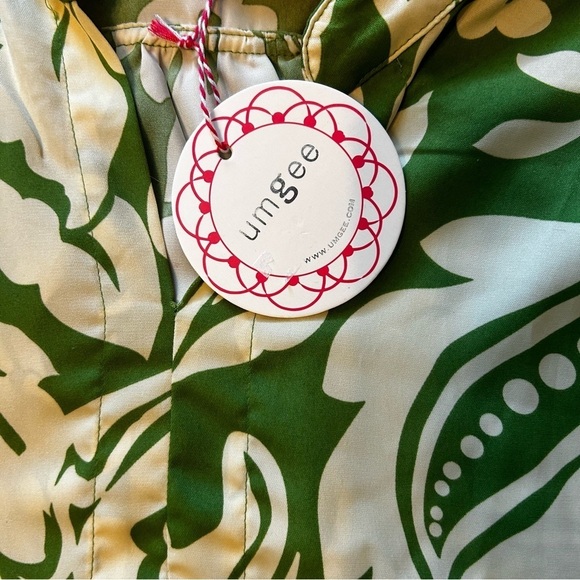 NWT Umgee Womens Large Olive Green & Cream Floral Tiered Dress - Picture 4 of 6